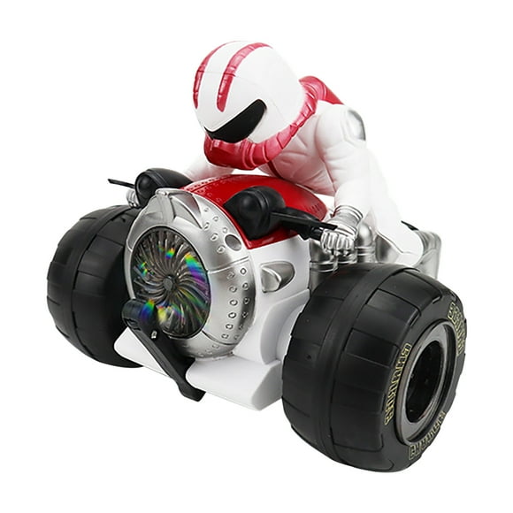 Triciclo acrobático de juguete universal para niños, con giro de 360°, luces y control remoto.