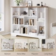 thumbnail image 6 of 10 Cube Storage Bookcase, Modern 3-Tier Wooden Storage Organizer Open Bookshelf with Base for Living Room, Bedroom, Home Office, 6 of 8