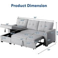Sectional Sofa Couch, 4in1 Sleeper Sofa Bed with Reversible Storage