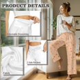 thumbnail image 4 of SCRAWLGOD Stars Print Orange Women's Palazzo Trousers Pants High Waisted Casual Long Pants Comfortable Stretchy Wide Leg Slacks with Side Pockets, XL, 4 of 7