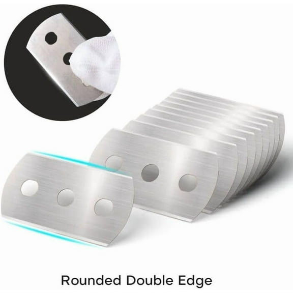 DASAW-3-Hole Blades Film Slitting Blade 100 Pcs Replacement Blades for Back Paper Slitter Vinyl Cutter Safety Knife