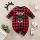 thumbnail image 1 of Peleles para niños y niñas, disfraz de Año Nuevo para bebés, monos rojos de Papá Noel y sombreros, 2 uds., trajes de algodón para recién nacidos de 0 a 24 meses, 1 of 4