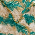 thumbnail image 3 of King / Queen / Twin Green Decorative King 90"x18" Bed Runner WITH Pillow Cover, Plam Leaves & Quilted Bed Scarf on Satin fabric - Palms, 3 of 5