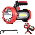 thumbnail image 1 of Rechargeable High-Power Handheld Spotlight, 8000 Lumens Ultra-Bright Waterproof Handheld Searchlight, 6600 Mah High-Efficiency Energy-Saving Led Flashlight, Usb Output 6 Lighting Modes.… Red -, 1 of 7
