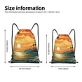thumbnail image 2 of Kdxio Tropical Sunset Paradise Print Drawstring Backpack Bag,Waterproof Draw String Back Sack, Gym Drawstring Bags Swim Bag For Unisex, 2 of 5