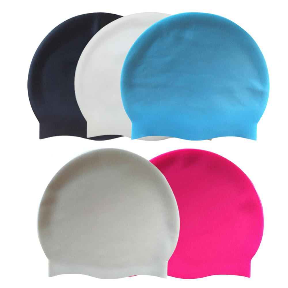 Details about   Silicone Swimming Cap Solid Color Long Hair Clean Swim Pool For Adult Men Women 