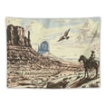 thumbnail image 5 of Nawypu YEAHSPACE Western Tapestry Cowboy Tapestry for Bedroom Aesthetic Wall Hanging Wall American Cowboy Riding Horse in Wild West eagle, 5 of 6