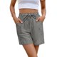thumbnail image 1 of TaTaai Women's Casual Linen Shorts, Striped Drawstring Elastic Waist Pockets, All Season Daily Casual Wear Gift, 1 of 5