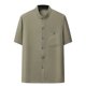 thumbnail image 2 of pstuiky camisetas camisas para hombre, Camisa informal de manga corta, cuello alto, lisa y cómoda para hombre camisas casuales para hombre xxl, 2 of 3