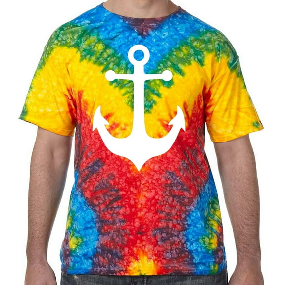 White Anchor Tie Dye Tee Shirt - Woodstock, Extra Small Kids (2-4)