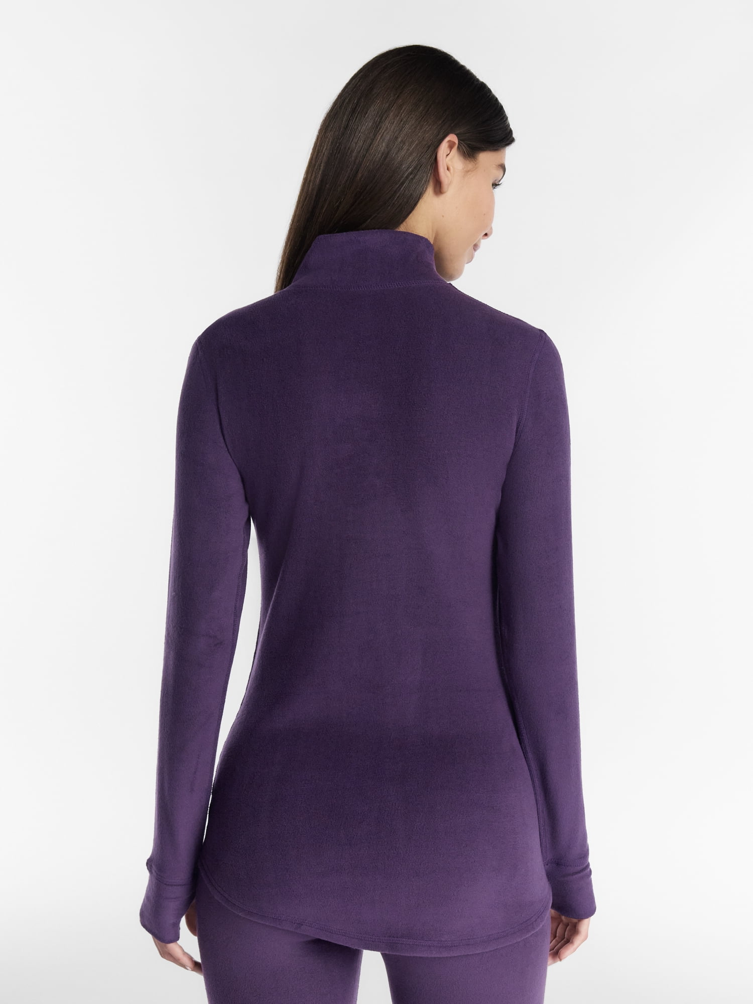 ClimateRight by Cuddl Duds Women's Mild Stretch Fleece Long Sleeve Mock with Half Zip Thermal Base Layer Thermal Top, Sizes XS to 4X