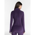thumbnail image 3 of ClimateRight by Cuddl Duds Stretch Fleece Women's Long Sleeve Mock with Half Zip Base Layer Top, Sizes XS to 4X, 3 of 5