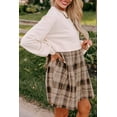 thumbnail image 3 of Chic Beige Plaid Patchwork High Waist Sweatshirt Mini Dress for Women | [ZhiHiMeRi] | (US 12-14)L, 3 of 7