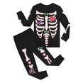 thumbnail image 3 of WIBACKER Halloween Little Boy Girl Glow-in-the-Dark Pajamas 100% Cotton Toddler Kids 2-Pieces Skeleton Sleepwear Sets,7 Years, 3 of 10