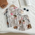 thumbnail image 4 of Grblisyd Girls Two Piece Sets Camo Maple Leaf Print Clothes Loose Short Sleeve Crew Neck Tshirts and Elastic Waist Shorts Casual Summer Outfits Size 7-8, 4 of 6