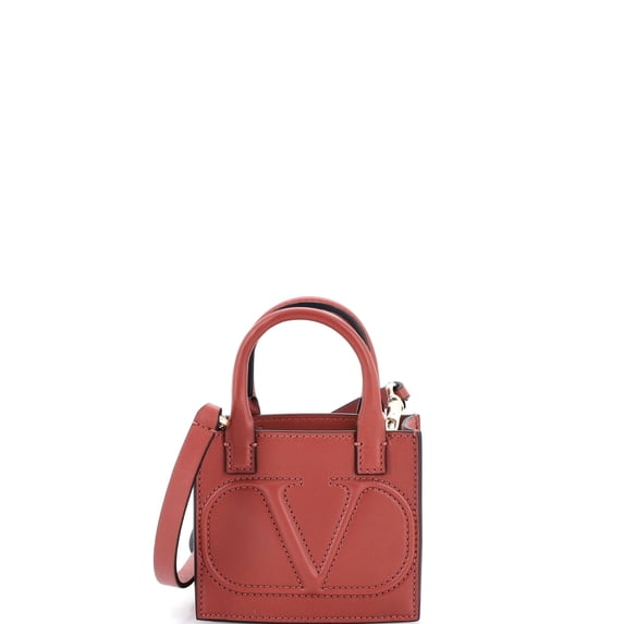 Pre-Owned VLogo Signature Pouch Tote Leather Mini By Rebag