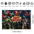 thumbnail image 2 of The Avengers Happy Birthday Anime Cartoon Theme Backdrops Banner Birthday Party Decor Supplies,5.9x3.6ft, 2 of 5