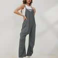thumbnail image 4 of Prolriy Jumpsuits for Women, Casual Summer Jumpsuits Sleeveless Loose Spaghetti Strap Overalls Jumpers Womens Jumpsuit Grey XXXL, 4 of 6