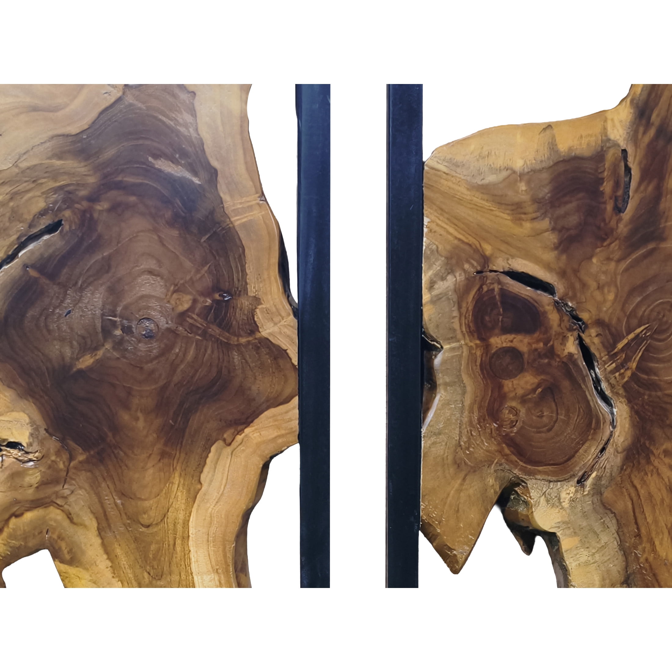 DecMode Rustic Brown Tree Trunk Inspired Wood Wall Décor, Set of 4 18"W x 18"H