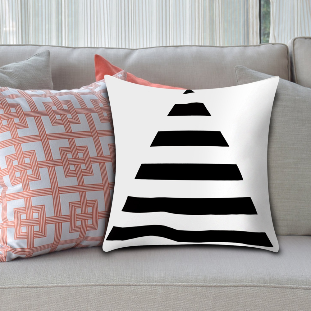 Greensen Stripe Cushion Cover,45cm Black and White Geometric Stripe