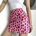 thumbnail image 5 of Tiqkatyck Skirts for Women, Women's Slim Strawberry Printing High Waist Bag Hips Girls Split Skirt Long Skirt Pink, 5 of 9