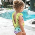thumbnail image 3 of MKOSPLRT Toddler Girl Backless One Piece Swimsuit 3D Flower Floral Printed Cute Kids Bathing Suit Beach Wear 6 Months to 4 Years, 3 of 11