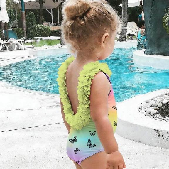 Piuwrlz Swimsuits Kids 18 Months Girls Swimwear Backless Beach Swimming Suit Multicolor Size 18 Months