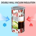 thumbnail image 2 of 20oz Coffee Tumblers Strawberry Plants Fruit White Pattern Stainless Steel Vacuum Insulated Travel Tumbler Coffee Cups Mug with Lid and Straw with Cleaning Brush for Cold & Hot Drinks, 2 of 5