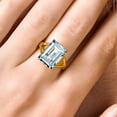 thumbnail image 5 of Gem Stone King 6.64 Ct Octagon Sky Blue Simulated Aquamarine 18K Yellow Gold Plated Silver Ring, 5 of 6