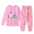 thumbnail image 1 of Conjunto de ropa de dormir con dibujos animados de Papá Noel para niños y niñas, camiseta de manga larga para bebés, Tops y pantalones, 2 piezas, para el hogar, 1 of 4