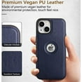 thumbnail image 3 of Designed for iPhone 13 Leather Case, Heavy-Duty Tough Rugged Lightweight Slim Shockproof Protective Case for iPhone 13, Navy - By Entronix, 3 of 7