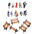 thumbnail image 1 of 29 Piezas de en Miniatura Mixta, Dioramas OO de Pasajeros Callejeros Yotijar Figura de personas escala HO, 1 of 10
