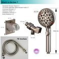 thumbnail image 5 of Brushed Nickel Shower Heads Handheld with On Off Switch,8-Mode High Pressure Shower Wand with 79In Stainless Steel Hose&Bracket PLUS Low-Reach Adhesive Wall Mount Holder for Kids&Elderly, 5 of 15