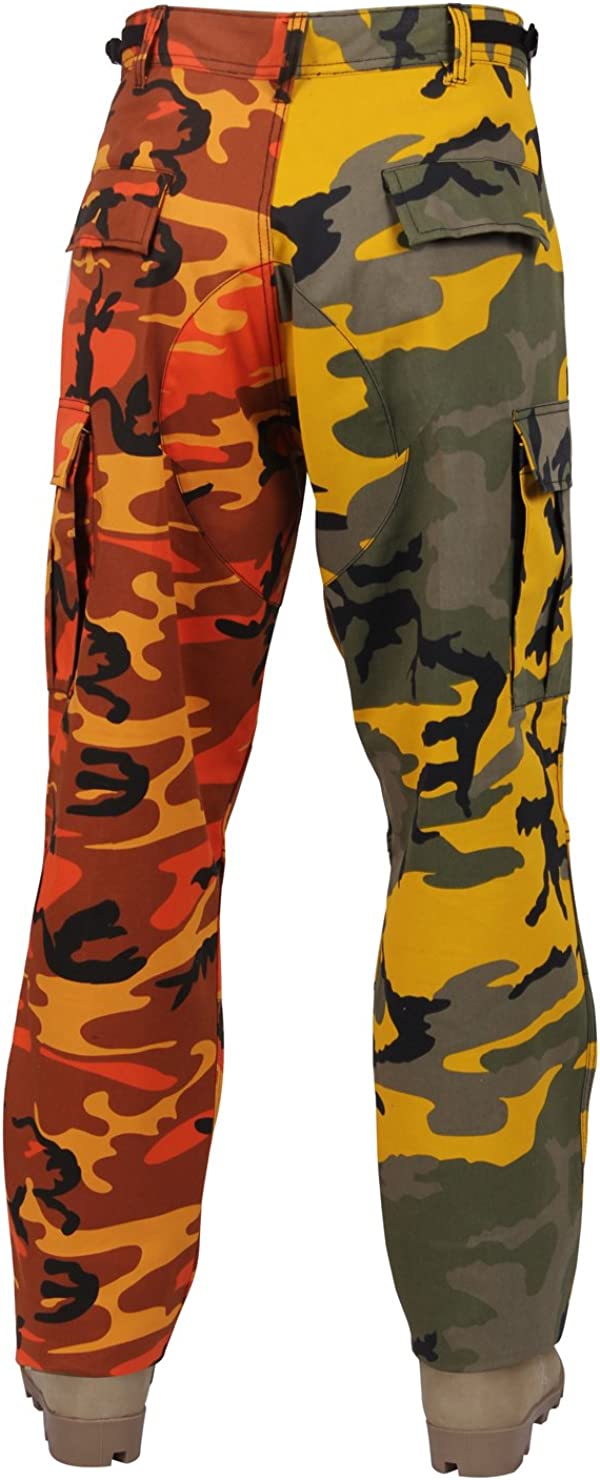 Rothco Two-Tone Camo BDU Pants Military Cargo Pants Medium Stinger Yellow / Savage Orange Camo - image 2 of 2