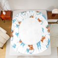 thumbnail image 4 of Manfei Blue Coquette Bow Fitted Sheet Full,Kawaii Animal Highland Cattle Bed Set,3 Pieces,1 Fitted Sheet and 2 Pillowcases, 4 of 6