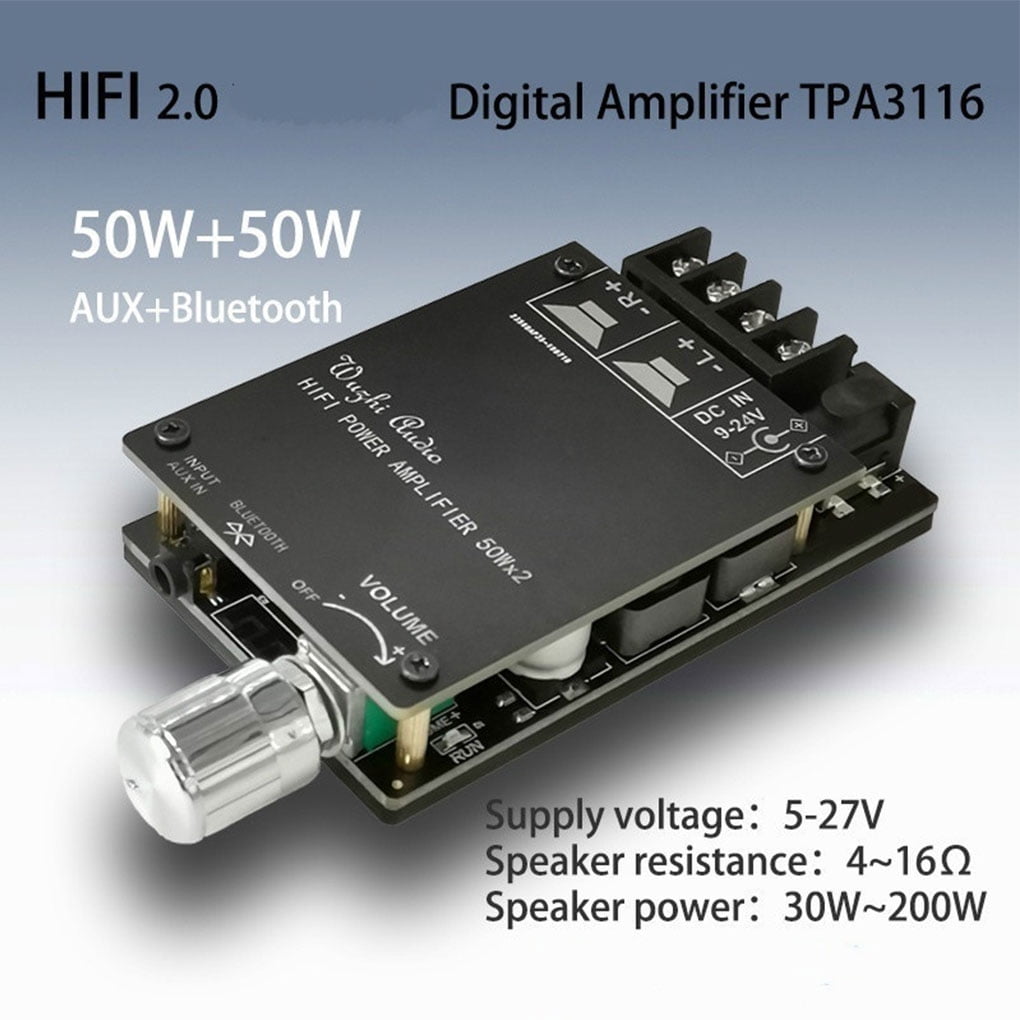 Bluetooth Digital Power Amplifier Board Stereo No POP Tone 50W*2DIY Audio Amplif Bluetooth Digital Power Amplifier Board Stereo No POP Tone 50W*2DIY Audio Amplif