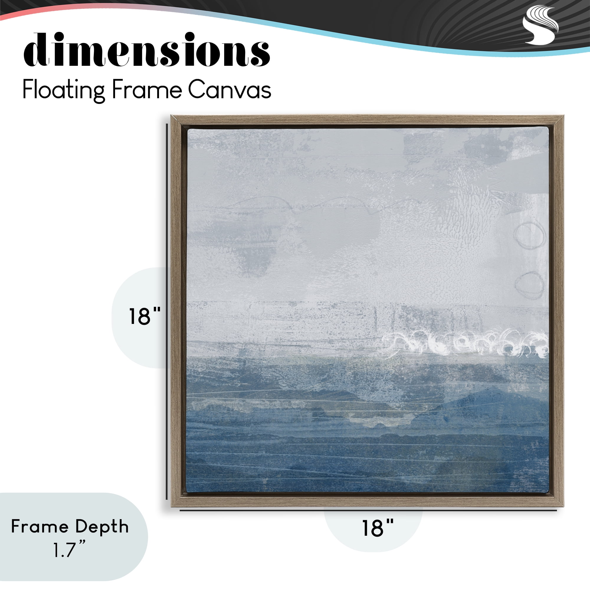 Stupell Industries Ocean Tide Abstract Brown Framed Floater Canvas Wall Art, design by Dan Meneely