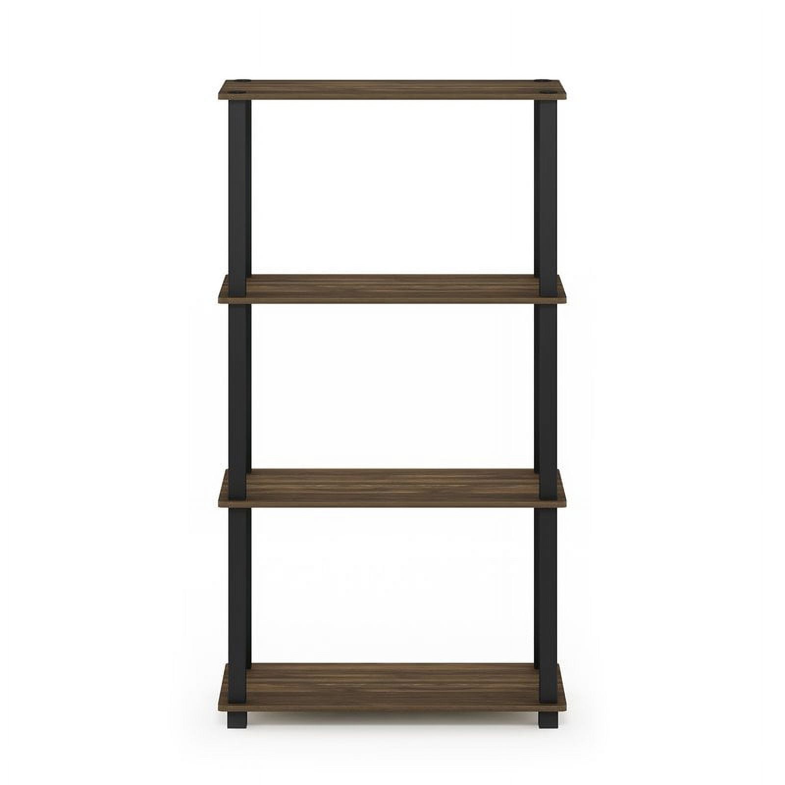 Furinno 23.6 W x 11.4 D x 43.25 H 4-Shelf Decorative Shelves, Columbia Walnut and Black