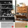 thumbnail image 4 of Shoe Cabinet Storage for Entryway Slim, Narrow Shoe Rack Cabinet with 2 Flip Drawers, Farmhouse Hidden Shoe Organizer Cabinet with Metal Legs & Adjustable Pads, Rustic Brown, 4 of 16