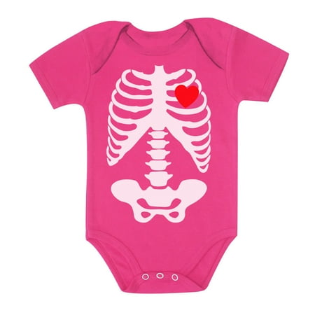 

Tstars Boys Unisex Skeleton Outfit x Ray Heart Baby Bodysuit 6M