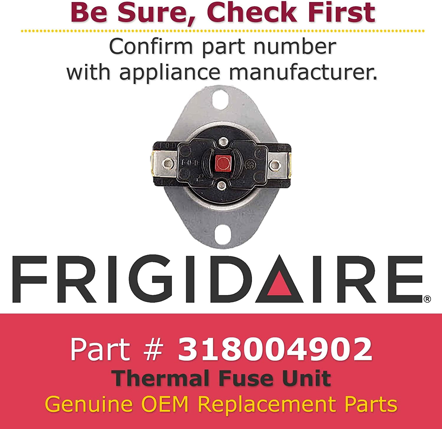 Genuine Frigidaire 318004902 Range Thermal Fuse