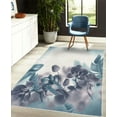 thumbnail image 4 of Tropical Decorative Rug, Exotic Orchids Blossom Leaves on Blurred Background Floral Themed Modern Art, Quality Carpet for Bedroom Dorm and Living Room, 6 Sizes, Sea Blue, by Ambesonne, 4 of 4