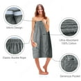 thumbnail image 4 of Dan River Shower Wrap With Pocket Pack Of 1 Lightweight Terry Cotton Bath Towel Wrap - Gray, 32X60in, 4 of 7
