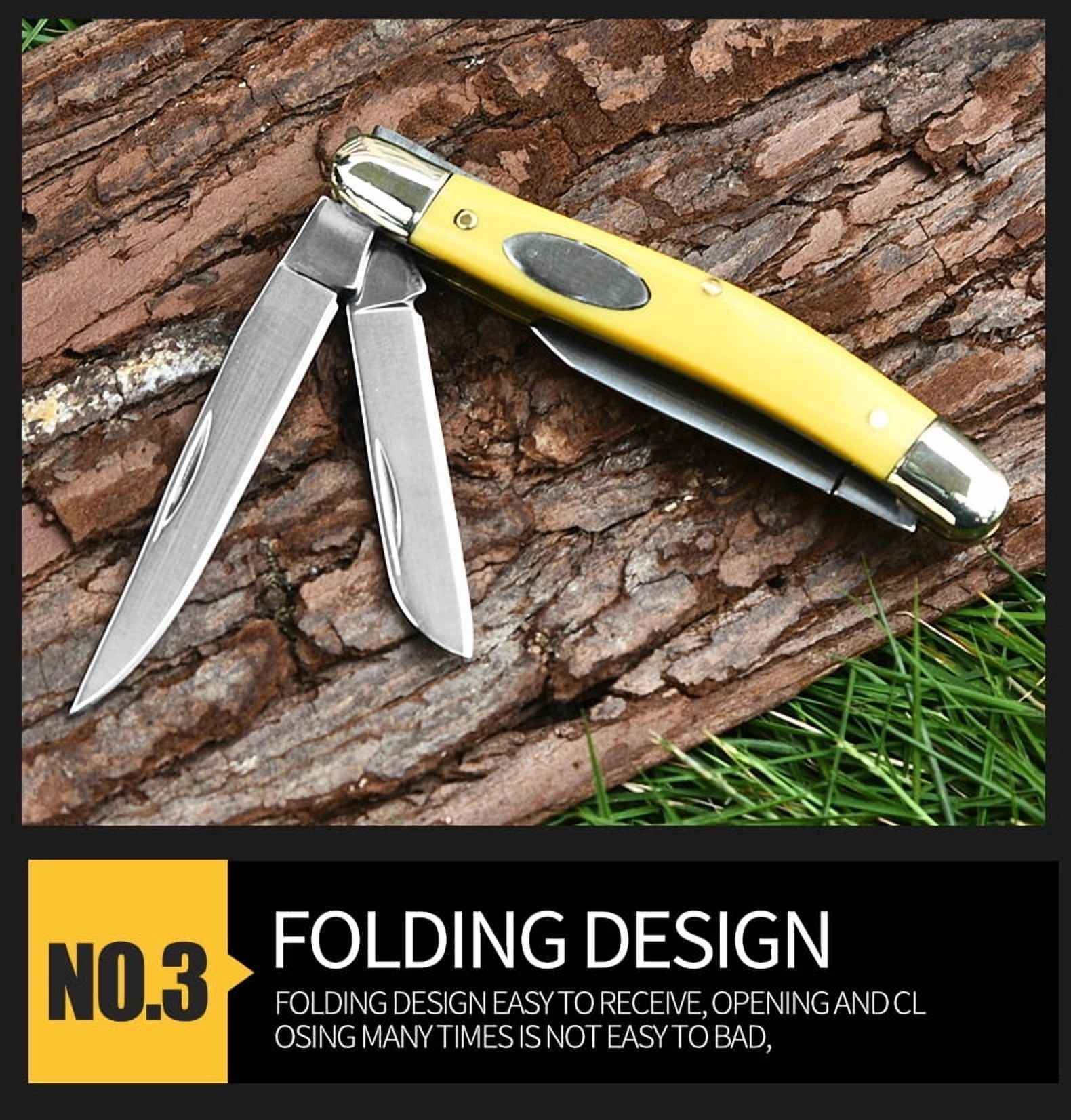 Advanced 3-Blade Copper Folding Knife - Outdoor Survival Essential, Top Gift for Enthusiasts