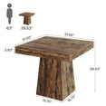 thumbnail image 5 of Finmind Square Dining Table for 4, 31.5-inch Farmhouse Kitchen Table with Sturdy Pedestal Base, Wood Dinner Table for Living Room, Vintage Brown, 5 of 9