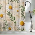 thumbnail image 2 of White Daisy Shower Curtain, 72" x 72", Spring Countryside Flowers Green Leaf Orange Waterproof Bathroom Curtain Washable Shower Curtain Set with 12 Hooks, 2 of 8