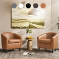 thumbnail image 3 of Yaheetech 2pcs Faux Leather Accent Chair for Living Room, Brown, 3 of 8
