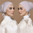 thumbnail image 4 of Soft & Breathable Hijab Hat Elastic Tie Back Bonnet Religous Headwrap Solid for Women Enjoy Comfort and Fashion, 4 of 9