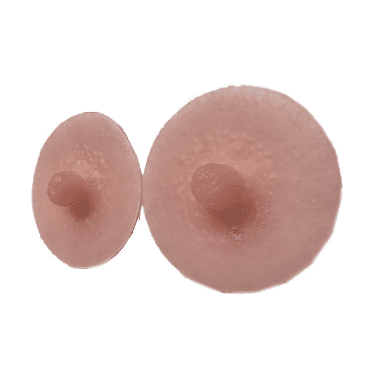 BIMEI Adhesive Silicone Nipples Attachable Reusable Nipples Cover for  Breast Form Party 1 Pair ,988,Pink,L
