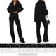 thumbnail image 2 of Chaqueta Conjunto de pantalones cómodos para damas Estilo casual Pantalones de punto acanalados Traje de corte holgado Traje diario Kuymtek Negro S para Mujer, 2 of 6